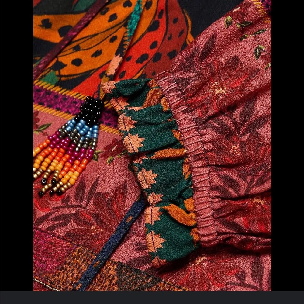 FARM Rio multicolor mixed patchwork maxi dress - Picture 4 of 7